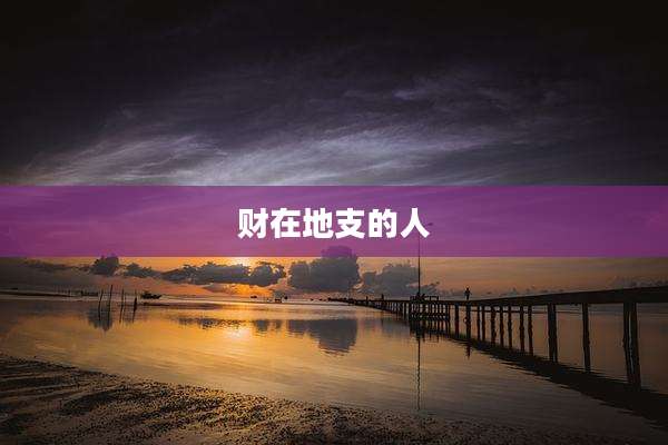 财在地支的人