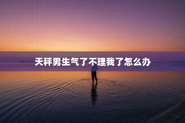 天秤男生气了不理我了怎么办