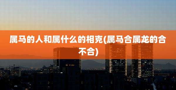 属马的人和属什么的相克(属马合属龙的合不合)