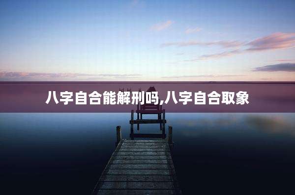八字自合能解刑吗,八字自合取象