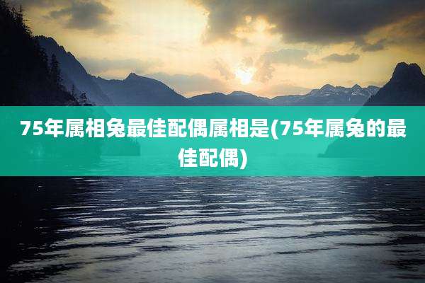 75年属相兔最佳配偶属相是(75年属兔的最佳配偶)