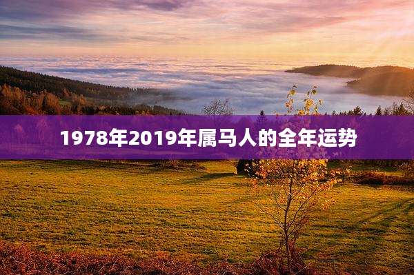 1978年2019年属马人的全年运势