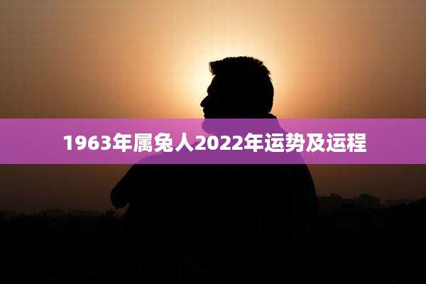 1963年属兔人2022年运势及运程