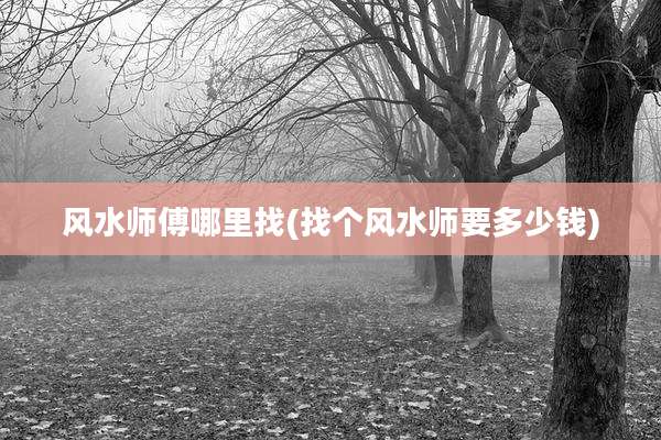 风水师傅哪里找(找个风水师要多少钱)