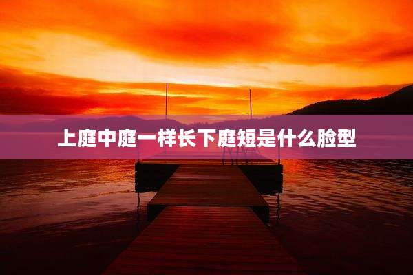 上庭中庭一样长下庭短是什么脸型