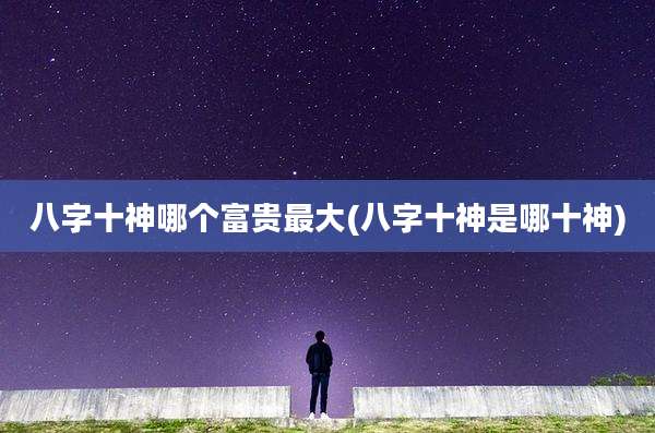 八字十神哪个富贵最大(八字十神是哪十神)