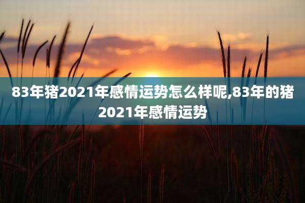 83年猪2021年感情运势怎么样呢,83年的猪2021年感情运势