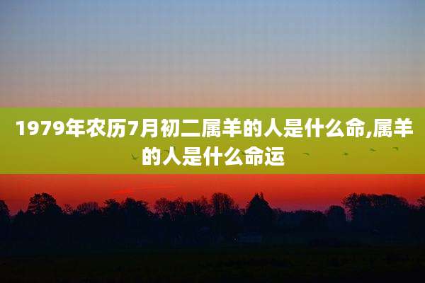 1979年农历7月初二属羊的人是什么命,属羊的人是什么命运