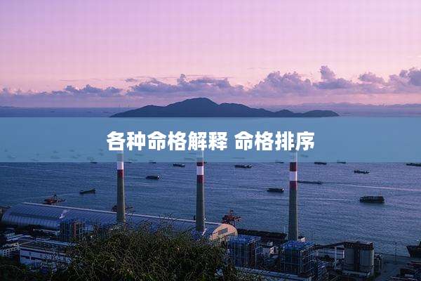 各种命格解释 命格排序