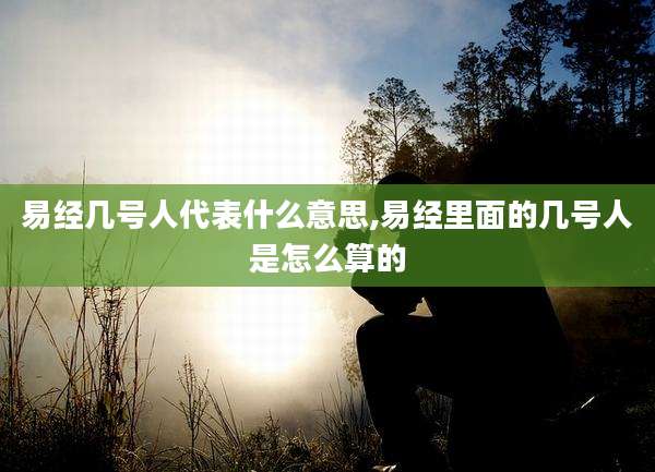 易经几号人代表什么意思,易经里面的几号人是怎么算的