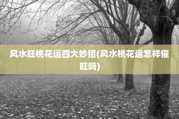 风水旺桃花运四大妙招(风水桃花运怎样催旺吗)