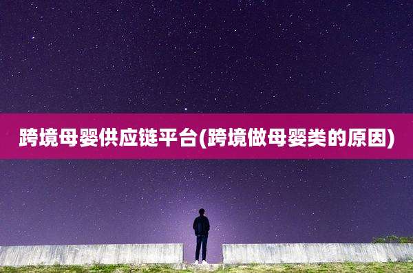 跨境母婴供应链平台(跨境做母婴类的原因)