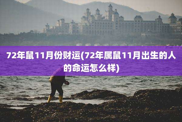 72年鼠11月份财运(72年属鼠11月出生的人的命运怎么样)