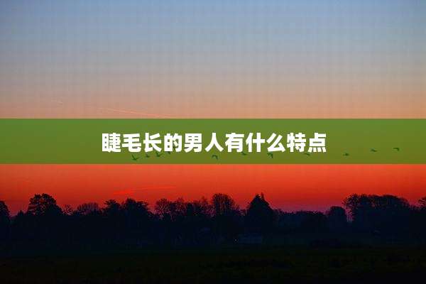 睫毛长的男人有什么特点