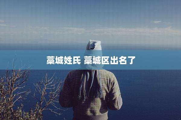 藁城姓氏 藁城区出名了