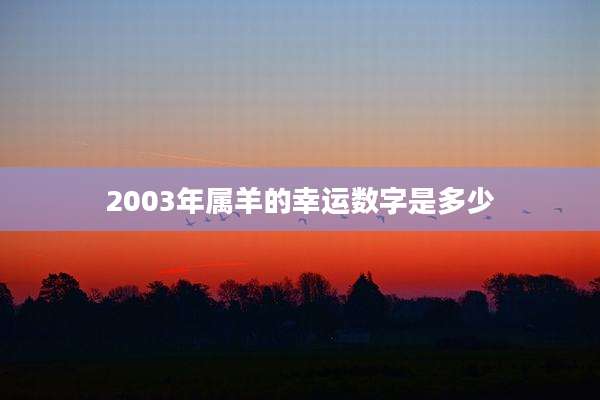 2003年属羊的幸运数字是多少