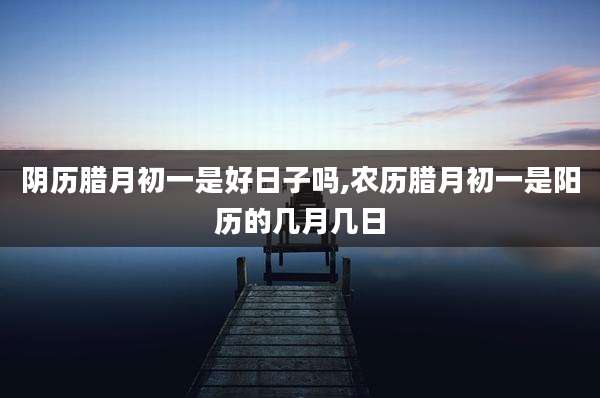 阴历腊月初一是好日子吗,农历腊月初一是阳历的几月几日