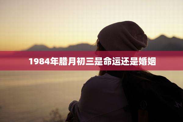 1984年腊月初三是命运还是婚姻
