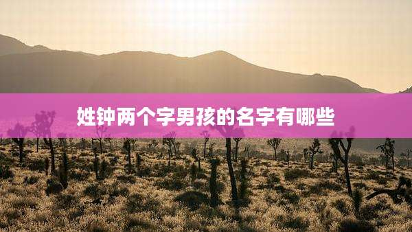 姓钟两个字男孩的名字有哪些