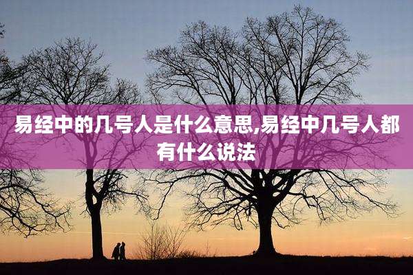 易经中的几号人是什么意思,易经中几号人都有什么说法