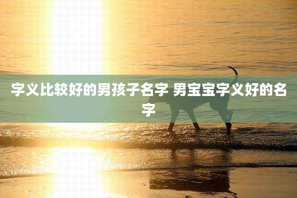 字义比较好的男孩子名字 男宝宝字义好的名字