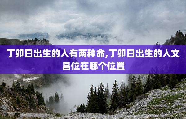丁卯日出生的人有两种命,丁卯日出生的人文昌位在哪个位置