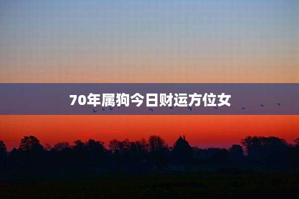 70年属狗今日财运方位女