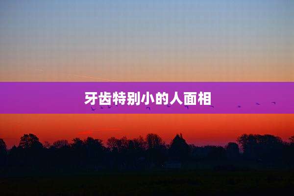 牙齿特别小的人面相