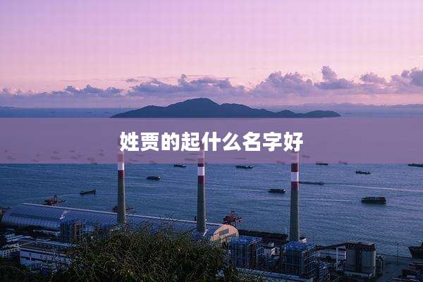 姓贾的起什么名字好