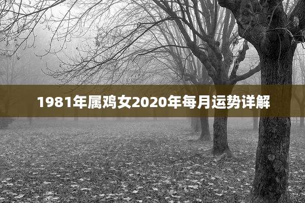 1981年属鸡女2020年每月运势详解