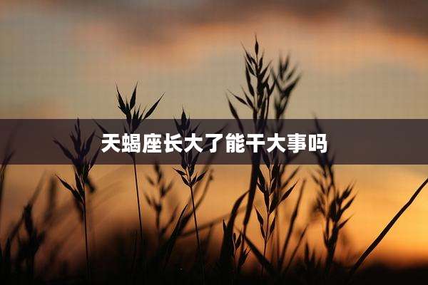 天蝎座长大了能干大事吗