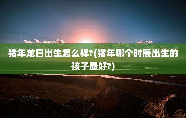 猪年龙日出生怎么样?(猪年哪个时辰出生的孩子最好?)