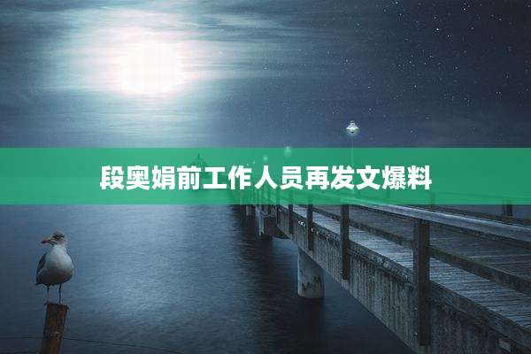 段奥娟前工作人员再发文爆料