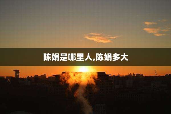 陈娟是哪里人,陈娟多大