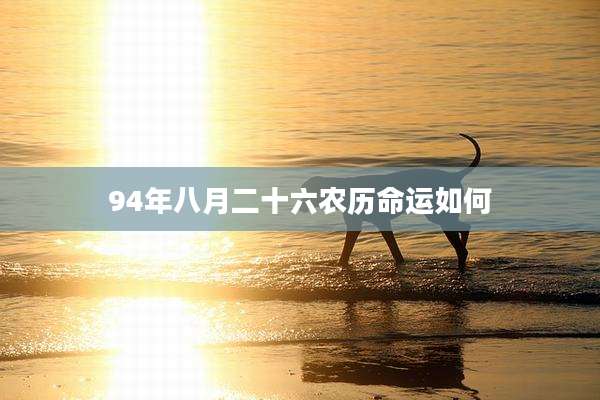 94年八月二十六农历命运如何