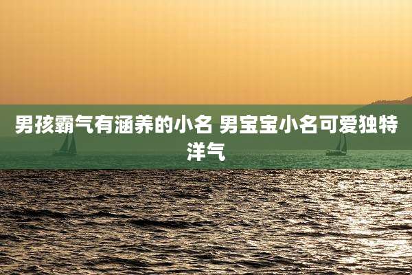 男孩霸气有涵养的小名 男宝宝小名可爱独特洋气