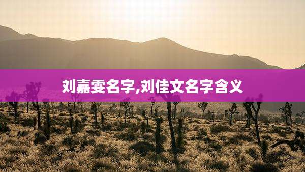 刘嘉雯名字,刘佳文名字含义
