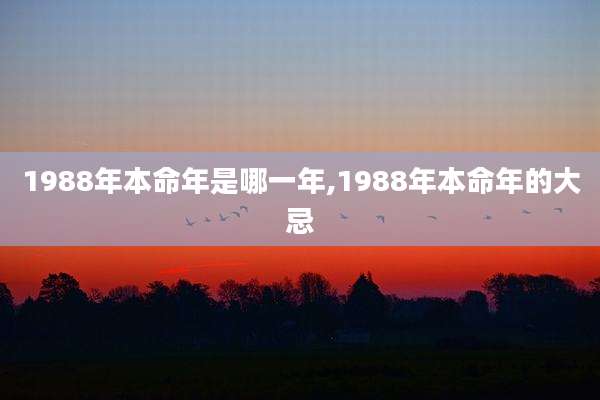 1988年本命年是哪一年,1988年本命年的大忌