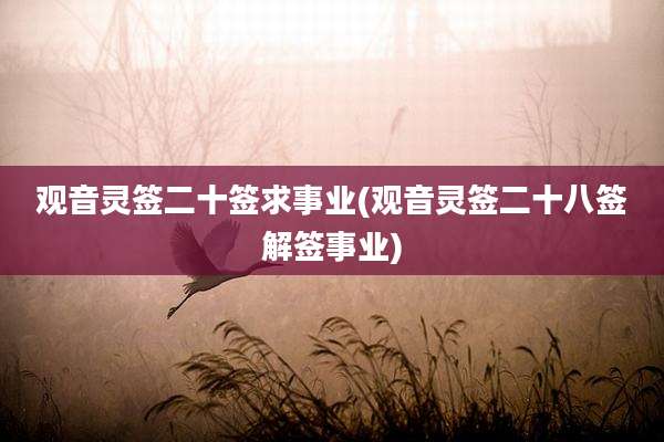 观音灵签二十签求事业(观音灵签二十八签解签事业)