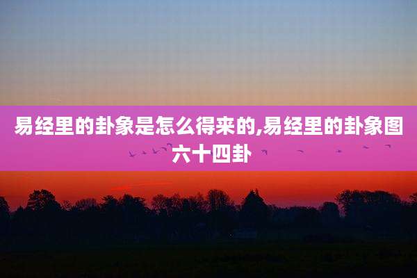 易经里的卦象是怎么得来的,易经里的卦象图 六十四卦