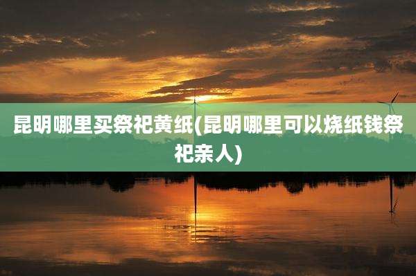 昆明哪里买祭祀黄纸(昆明哪里可以烧纸钱祭祀亲人)