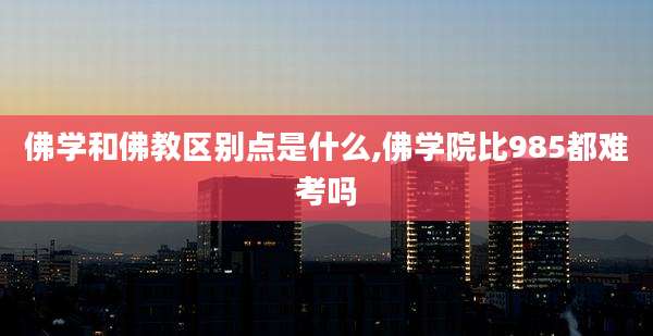 佛学和佛教区别点是什么,佛学院比985都难考吗