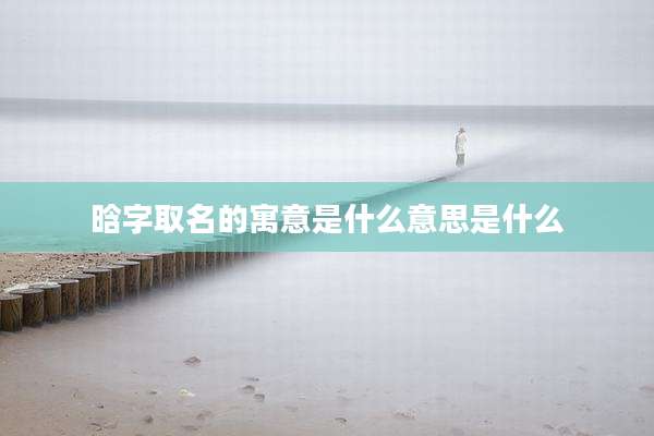 晗字取名的寓意是什么意思是什么