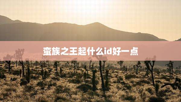 蛮族之王起什么id好一点
