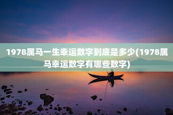 1978属马一生幸运数字到底是多少(1978属马幸运数字有哪些数字)