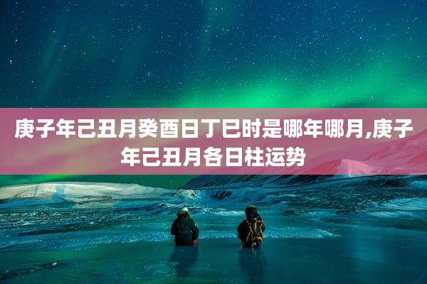 庚子年己丑月癸酉日丁巳时是哪年哪月,庚子年己丑月各日柱运势