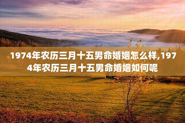 1974年农历三月十五男命婚姻怎么样,1974年农历三月十五男命婚姻如何呢