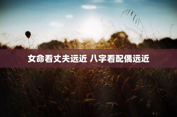 女命看丈夫远近 八字看配偶远近