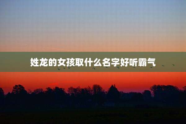 姓龙的女孩取什么名字好听霸气