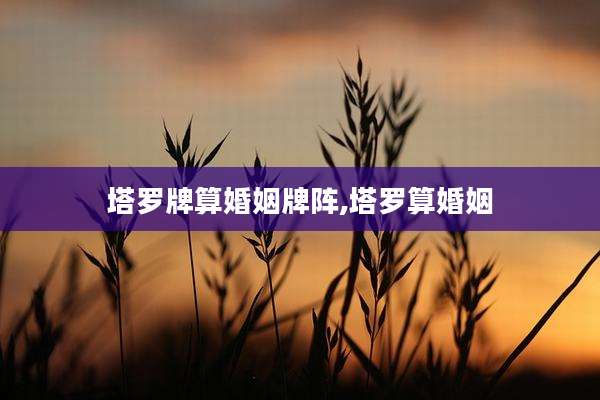 塔罗牌算婚姻牌阵,塔罗算婚姻